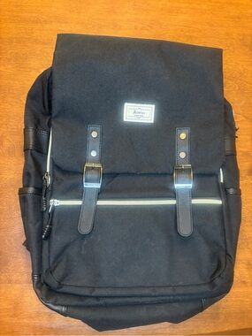 Black Men's Canvas Backpack - Everyday Commuter Bag